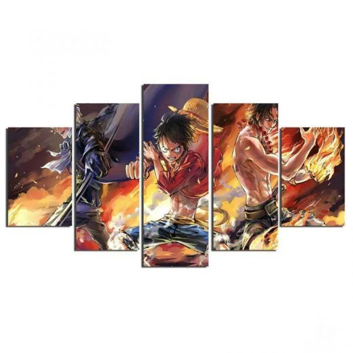 BRO3797 Tranh Cartoon One Piece Luffy Sabo Ace Anime
