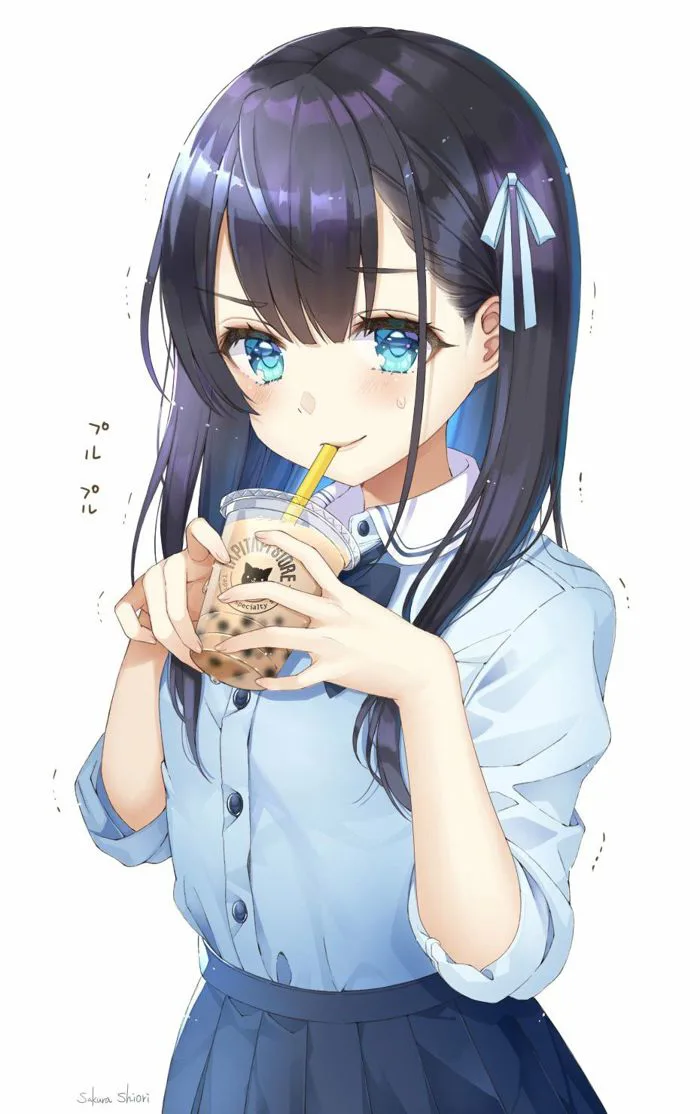 32+ Ảnh Đồ Ăn Anime Cute, Uống Trà Sữa Chibi Đẹp
