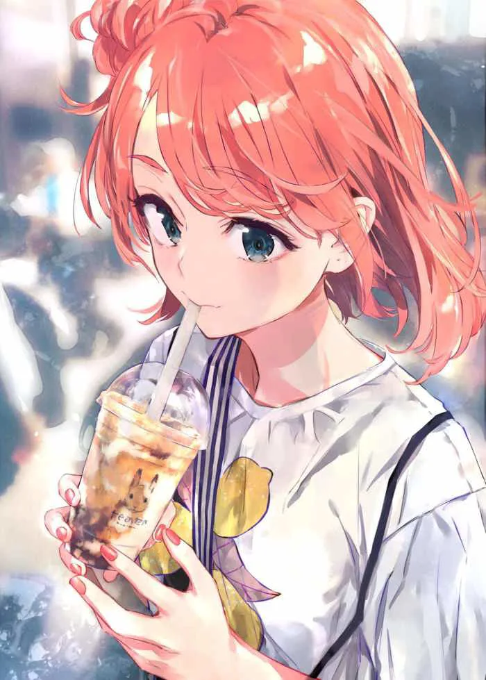 32+ Ảnh Đồ Ăn Anime Cute, Uống Trà Sữa Chibi Đẹp