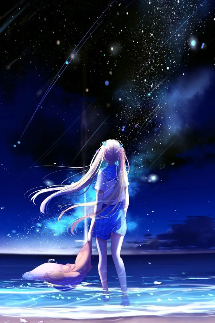 Hình ảnh bầu trời đêm anime đẹp