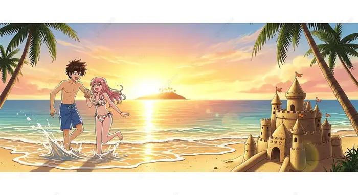 Hình nền Nền Anime Lãng Mạn Hoàng Hôn Trên Bãi Biển, Phim Hoạt Hình, Bãi  Biển, Hoàng Hôn Background Vector để tải xuống miễn phí - Pngtree