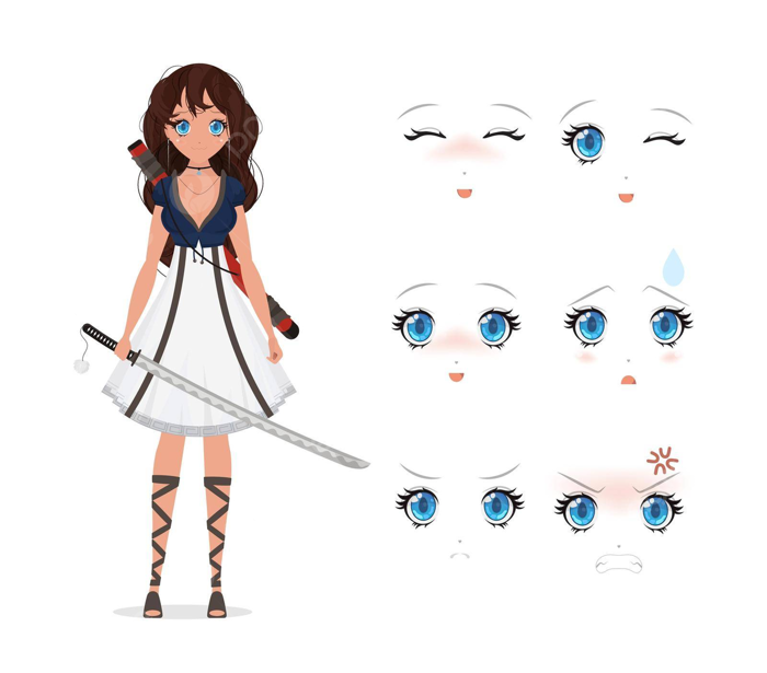 Hình ảnh Cô Gái Samurai Anime Cầm Kiếm Katana Trong Bộ Váy Trắng Vector PNG  , Bà Nội Trợ, Người Trung Quốc, Truyền Thống minh họa trên Pngtree, Nhuận  bút