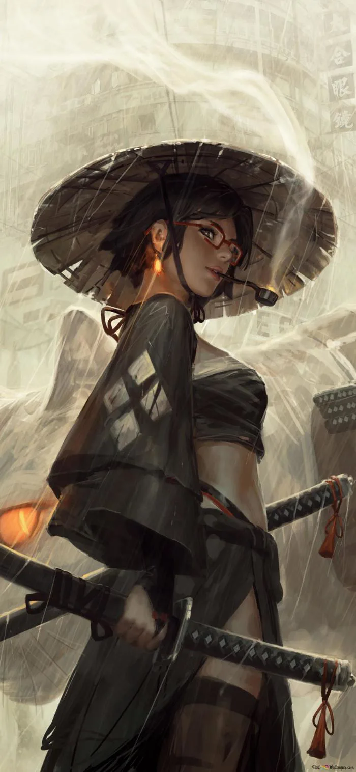 Anime cô gái xinh đẹp đội mũ rơm hút tẩu cầm kiếm trước hình ảnh con HD tải  xuống hình nền