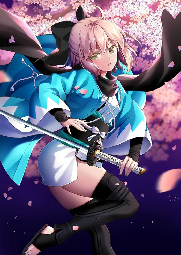 Ảnh anime girl ngầu, lạnh lùng, cầm kiếm phong cách