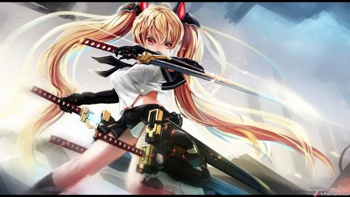 Kết quả hình ảnh cho nữ anime cầm kiếm