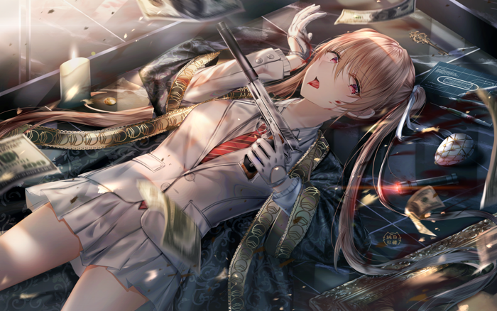 Hình ảnh Anime nữ cầm súng ngầu đẹp