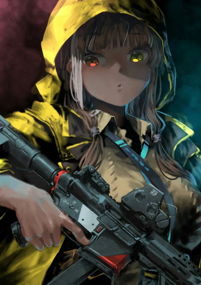 Hình ảnh Anime nữ cầm súng ngầu đẹp
