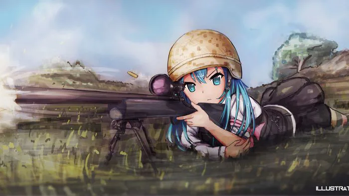 Những hình ảnh Anime nữ cầm súng đẹp mắt và đầy phong cách