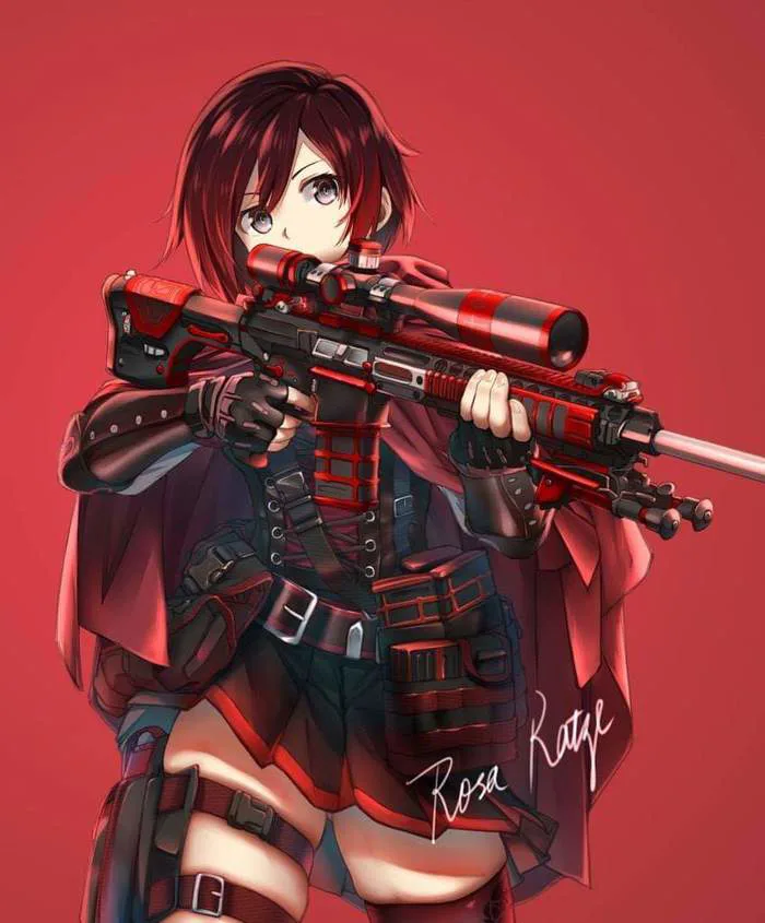 Hình ảnh Anime nữ cầm súng ngầu đẹp