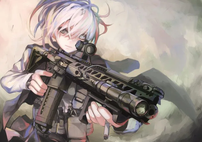 Ảnh Anime nữ cầm súng ngầu đẹp