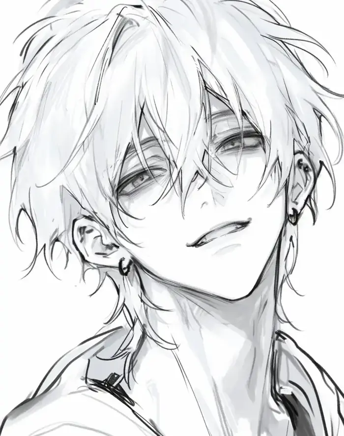 99+ Ảnh anime nam trắng đen ngầu, lạnh lùng và đầy suy tư