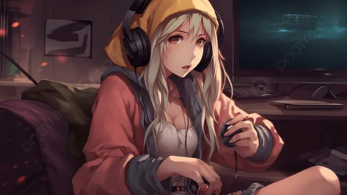 Hình nền Nền Cô Gái Chơi Game Cầm Tai Nghe, Hình ảnh Game Thủ Anime, Game  Thủ, Trò Chơi Background Vector để tải xuống miễn phí - Pngtree