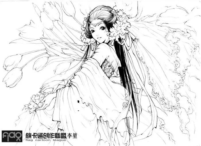 Bộ sưu tập tranh tô màu anime cổ trang siêu đẹp cho bé