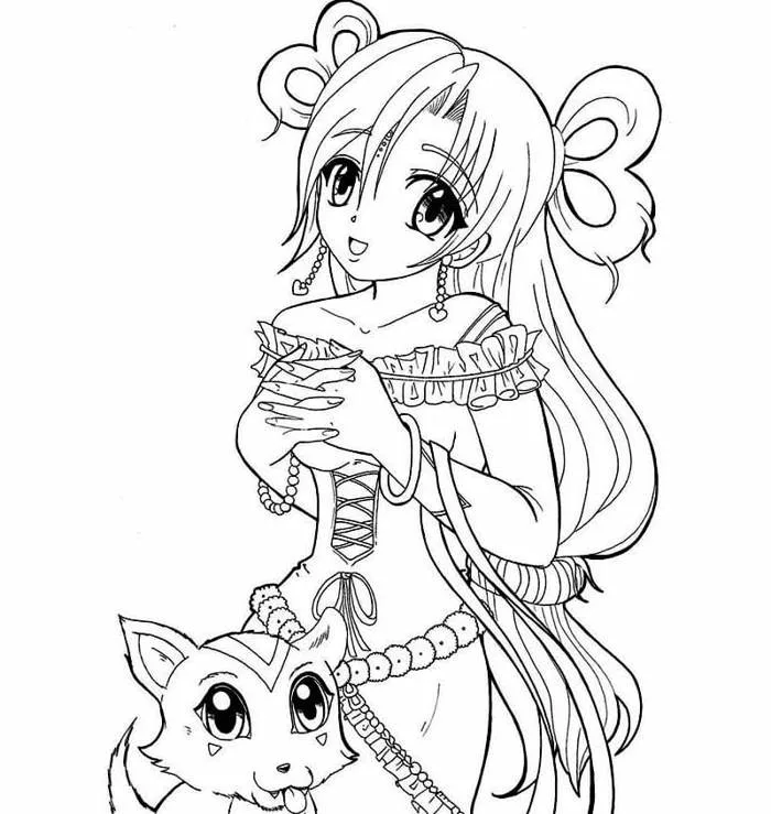 Tô Màu Công Chúa Anime - Tranh Tô Màu Cho Bé