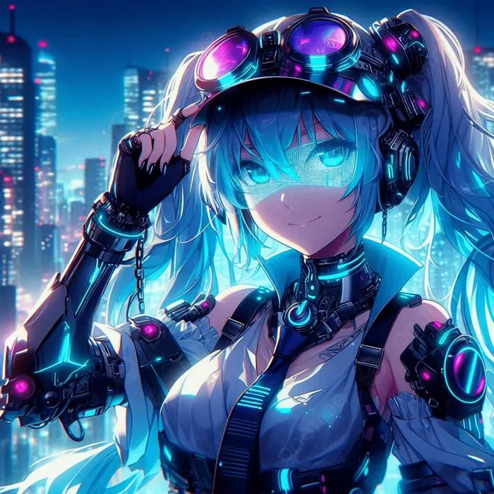 Hình nền Nền Cô Gái Anime Cyberpunk Với Kính Chắn Công Nghệ Neon Và Tóc  đuôi Ngựa Kép Trong Thành Phố Tương Lai, Cô Gái Anime Cyberpunk, Visor Neon  Tương Lai, Phong