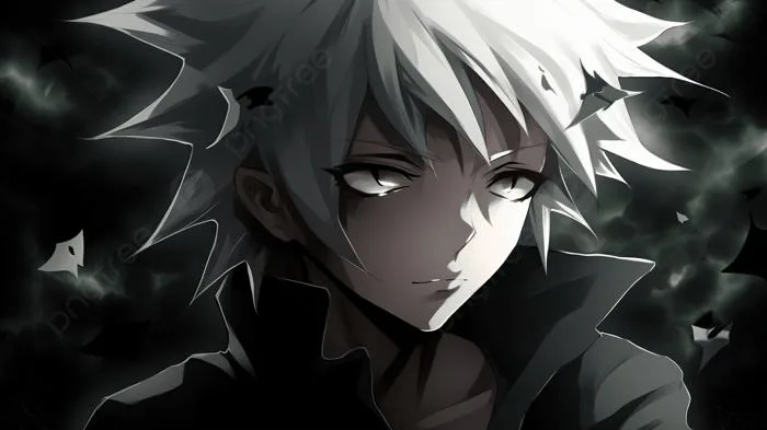 Hình nền Nhân Vật Anime Với Mái Tóc Trắng Và Nền Tối, Hình ảnh Ngôi Sao  đen, Màu đen, Ngôi Sao Background Vector để tải xuống miễn phí - Pngtree