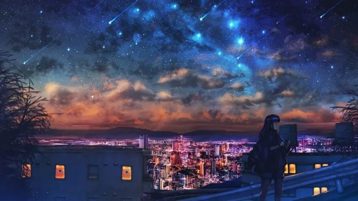 Ảnh anime bầu trời đêm đẹp: +99 hình ảnh chất lượng cao tuyệt đẹp