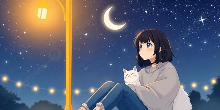 Hình nền Một Cô Gái Dưới Nền Anime Bầu Trời đêm Trong Xanh, Một Người Phụ  Nữ Nhật Bản Dưới đêm đầy Sao, Hình ảnh Bầu Trời Anime, Bầu Trời đêm  Background