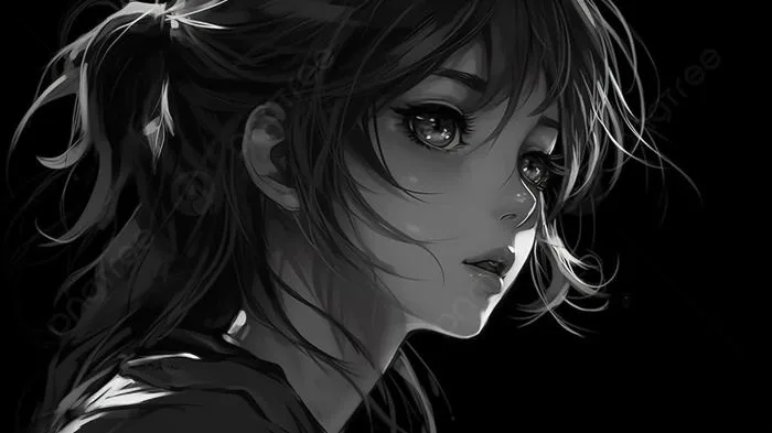 Hình nền Nền Hình ảnh Anime Của Một Cô Gái Với Mái Tóc Trong đêm, ảnh Anime  đen Trắng, động Vật, Màu đen Background Vector để tải xuống miễn phí -  Pngtree