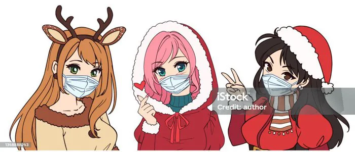 Bộ Ba Cô Gái Anime Đeo Khẩu Trang Y Tế Hình minh họa Sẵn có - Tải xuống  Hình ảnh Ngay bây giờ - Lễ giáng sinh, Phong cách manga, An toàn -