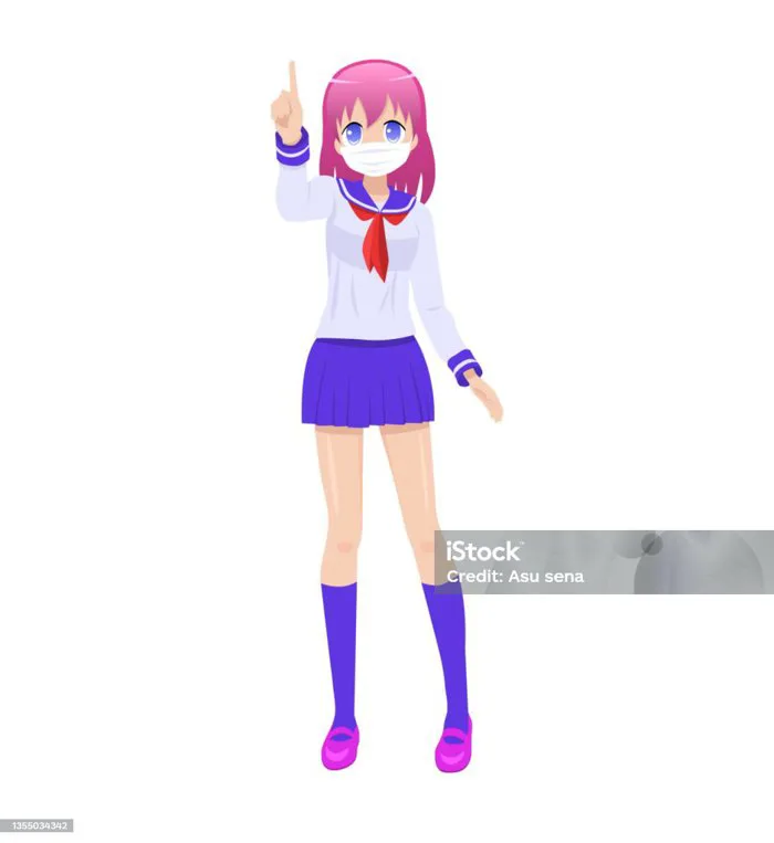 Nữ Sinh Anime Đeo Khẩu Trang Y Tế Bị Cô Lập Trên Nền Trắng Hình Minh Họa  Vector Hình minh họa Sẵn có - Tải xuống Hình ảnh Ngay bây giờ - iStock