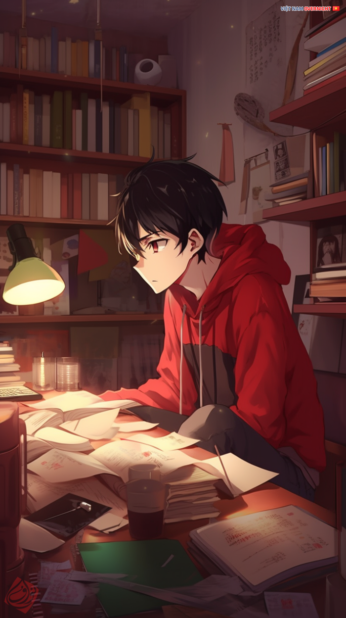 Ảnh Anime Nam Sinh Học Bài - Việt Nam Overnight