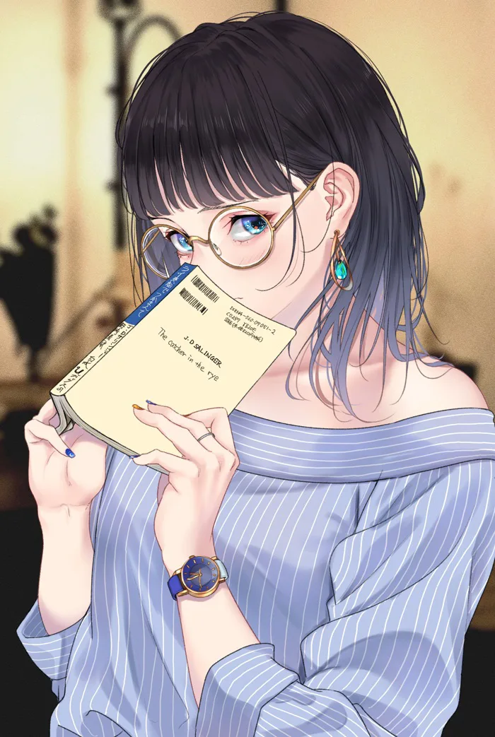 Hình ảnh anime girl đeo kính xinh đẹp, cuốn hút mọi ánh nhìn