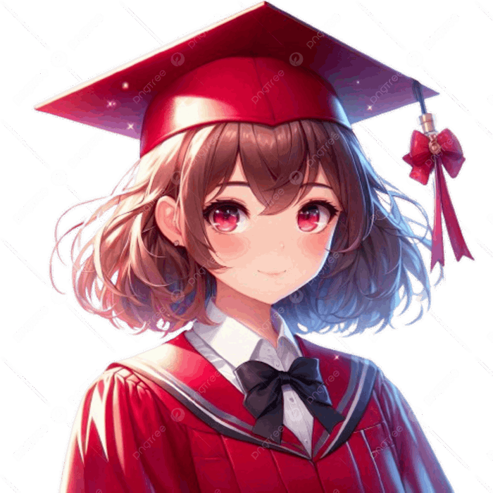 Hình ảnh Cô Gái Anime Trong Trang Phục Tốt Nghiệp Và đội Mũ đỏ Cầm Bằng Tốt  Nghiệp Mỉm Cười PNG , Cô Gái Anime Trong Trang Phục Tốt Nghiệp Và Mũ