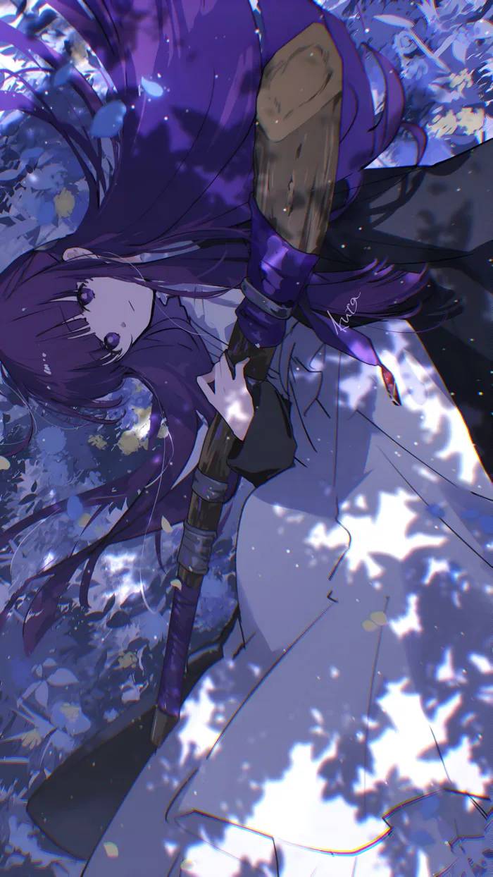 Fern Phù Thủy Tím Anime Hình Nền 4K | 2160x3840 | Wallpaper Alchemy