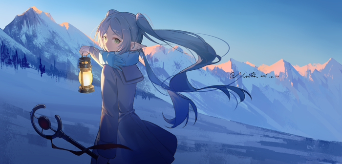 Hình Nền Anime Frieren Núi Đông - 4K | 5060x2430 | Wallpaper Alchemy