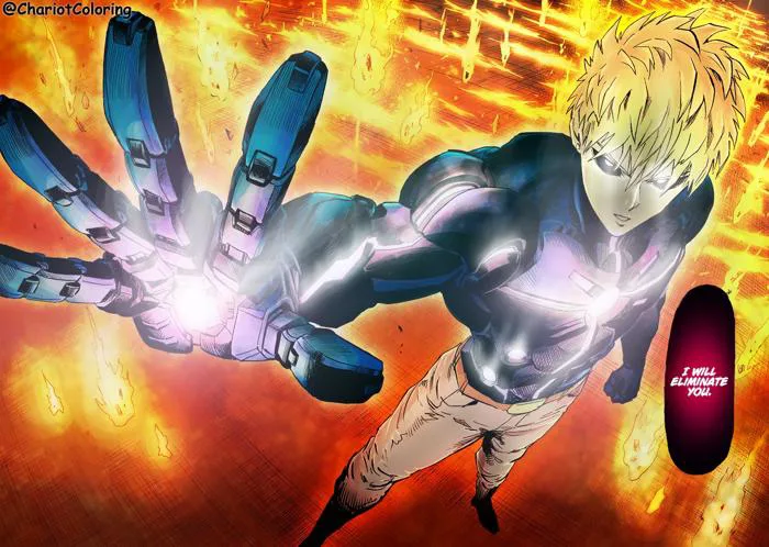 Hình dạng mới của Genos, do tôi tô màu. : r/OnePunchMan