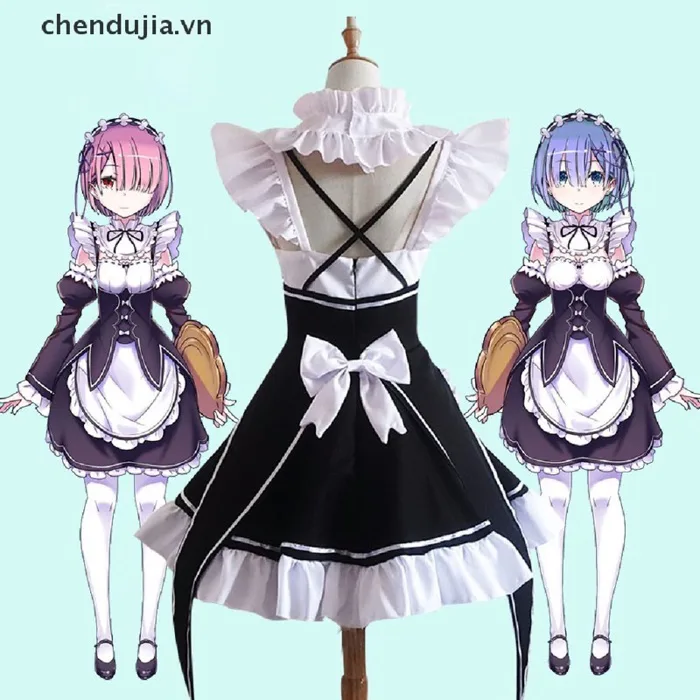 maid ram/rem. cosplay hầu gái, nhân vật hoạt hình,anime | Shopee Việt Nam