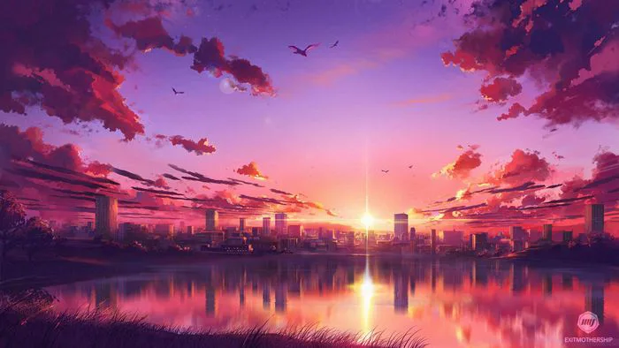 Hoàng hôn Anime [1920x1080] : r/wallpaper