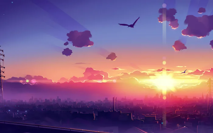 Hình nền anime hoàng hôn 4k [3840x2400] : r/wallpaper