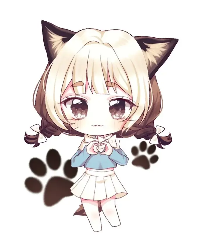 Bộ ảnh anime nữ chibi cute dễ thương khiến tim tan chảy