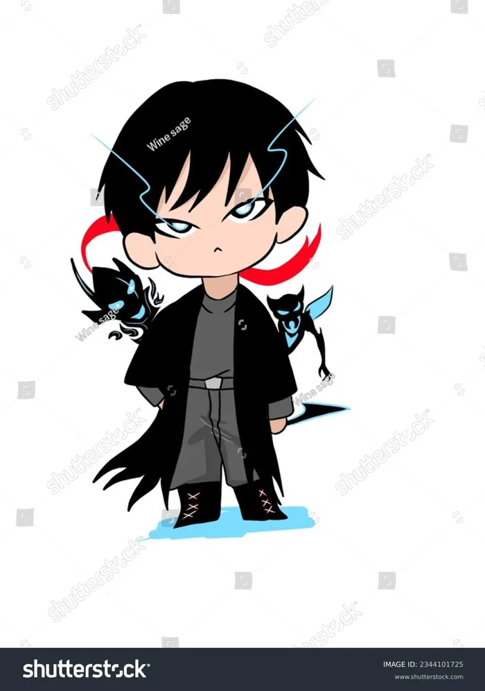 Chibi Sung Jin Woo Solo Leveling: Hình minh họa có sẵn 2344101725 |  Shutterstock