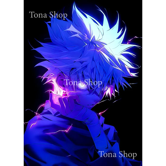 Poster, tranh ảnh dán tường anime Hunter X Hunter - Thợ Săn Tí Hon -  Killua. Decor phòng, góc làm việc, góc gaming.