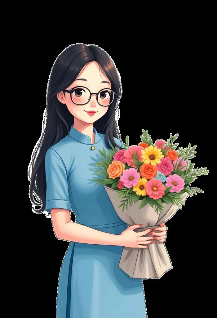 Tải miễn phí Cô Giáo Tóc Dài Mặc áo Dài Công cụ đồ họa | PSD chuyên nghiệp  - Pikbest
