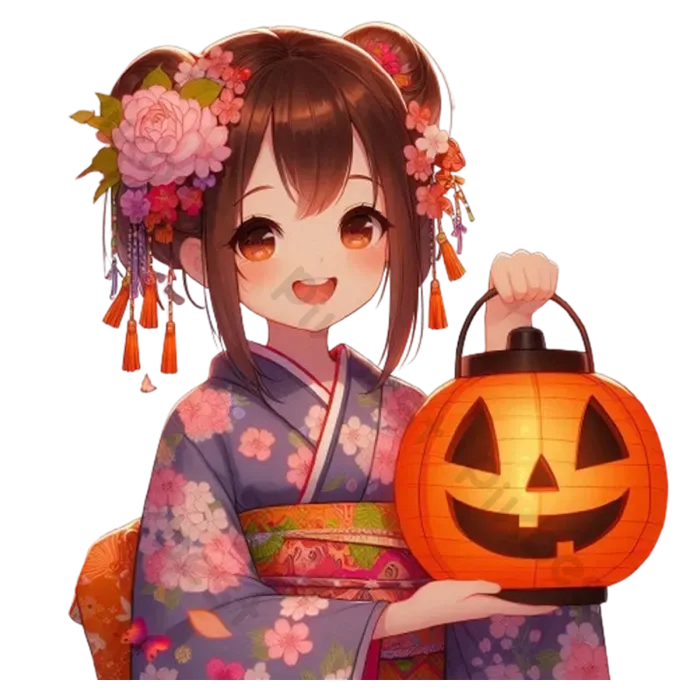 Tải miễn phí Cô Gái Anime Mặc Kimono Với Hình ảnh Halloween Công cụ đồ họa  | PSD chuyên nghiệp - Pikbest