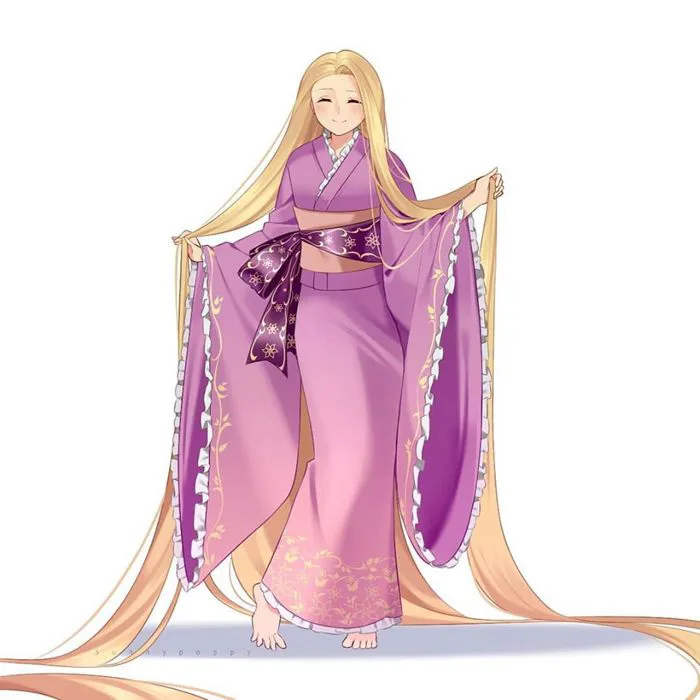 Công chúa Disney diện kimono truyền thống Nhật Bản, nhan sắc 