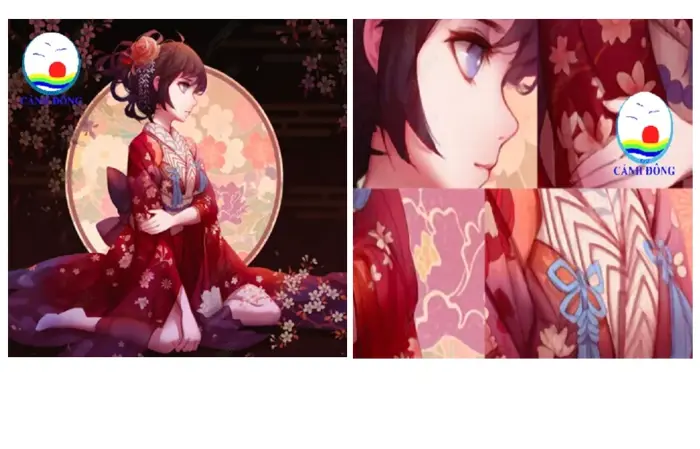 Giấy dán tường 3D phong cách Nhật Bản hình ảnh cô gái Anime mặc Kimono dễ  thương | Lazada Việt Nam