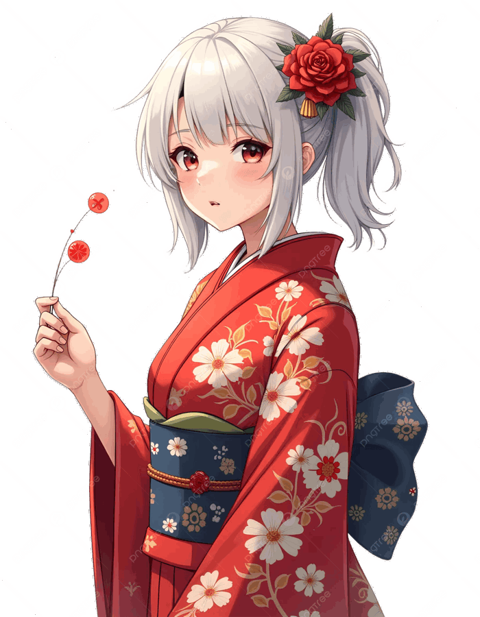 Hình ảnh Cô Gái Anime Duyên Dáng Mặc Bộ Kimono Màu đỏ Có Họa Tiết Hoa PNG ,  Tác Phẩm Nghệ Thuật Của Cô Gái Anime, Nhân Vật Anime Trong Trang Phục