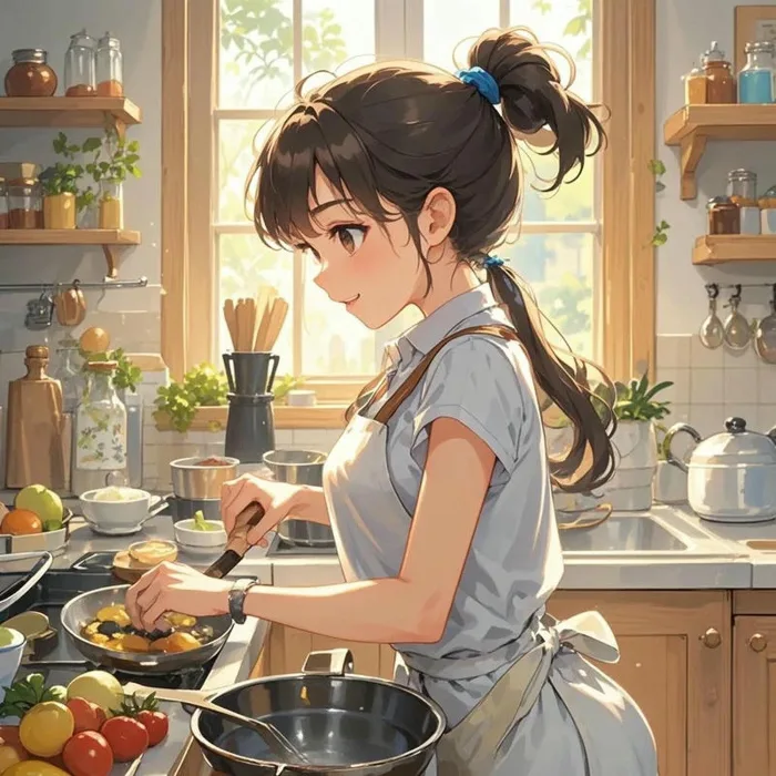 Avatar nấu ăn mang phong cách dễ thương thu hút