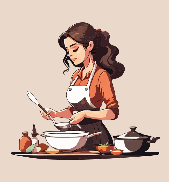 Đàn Bà Nấu Nướng Món Ăn Bếp - Miễn Phí vector hình ảnh trên Pixabay