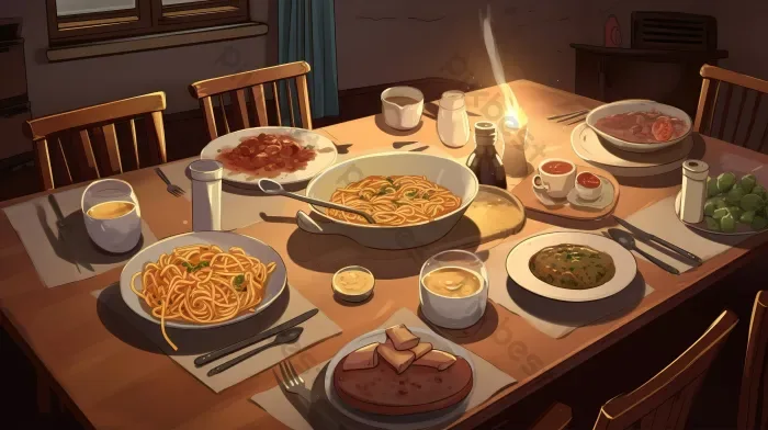 Tải miễn phí Bữa Tối ẩm Thực Hoạt Hình Anime Nền | JPG chuyên nghiệp -  Pikbest