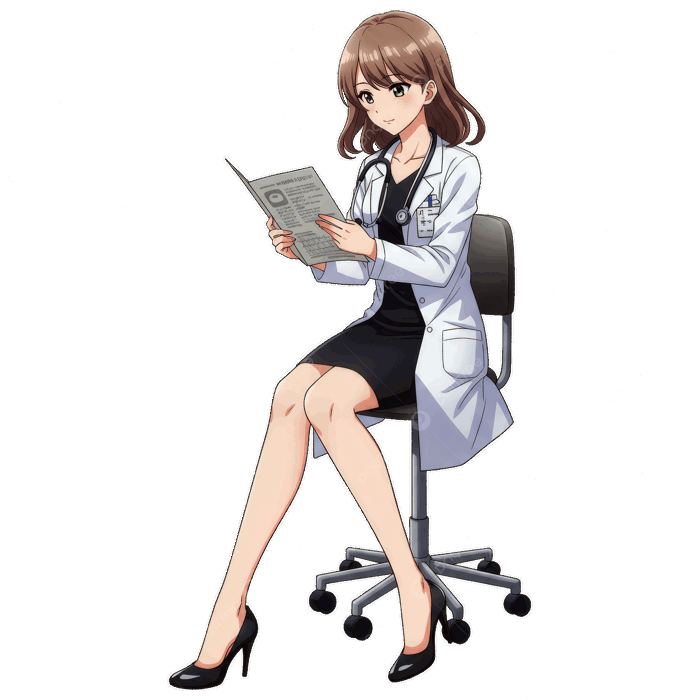 Hình ảnh Anime Nữ Bác Sĩ Xem Xét Hồ Sơ Y Tế Tập Trung Và Chuyên Nghiệp PNG  , Phim Hoạt Hình, Bác Sĩ, Y Khoa PNG trong suốt và Vector để