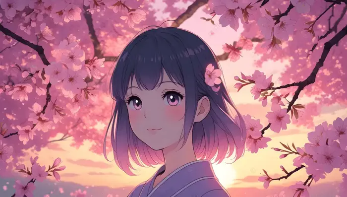 Hình nền Nền Cô Gái Anime Thẩm Mỹ Dưới Màu Hoa Anh đào Pastel, Cô Gái Anime,  Hoa Anh đào, Nghệ Thuật Kawaii Background Vector để tải xuống miễn phí -  Pngtree