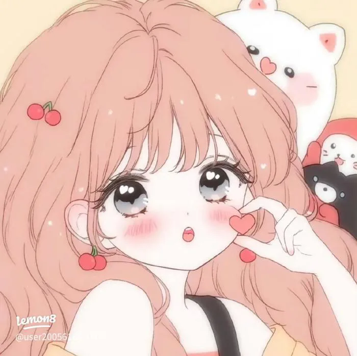 Avatar đôi anime cute cho bạn thân nữ: ảnh đại diện cô gái tóc hồng dễ  thương