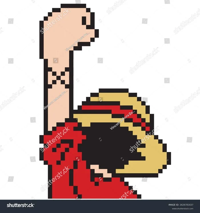 Luffi Một Mảnh Pixel Anime: Vector có sẵn (miễn phí bản quyền) 2626781637 |  Shutterstock