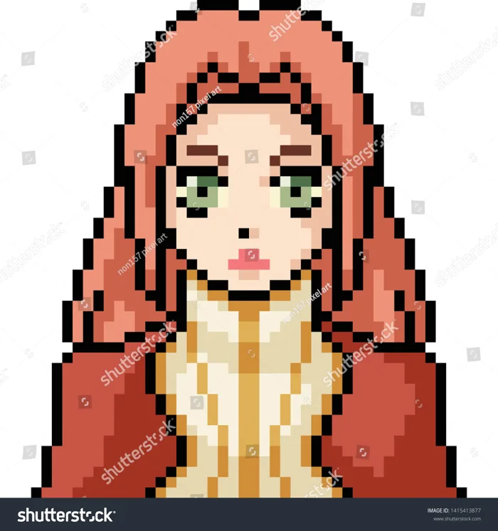 Vector Pixel Art Anime Girl Isolated: Vector có sẵn (miễn phí bản quyền)  1415413877 | Shutterstock